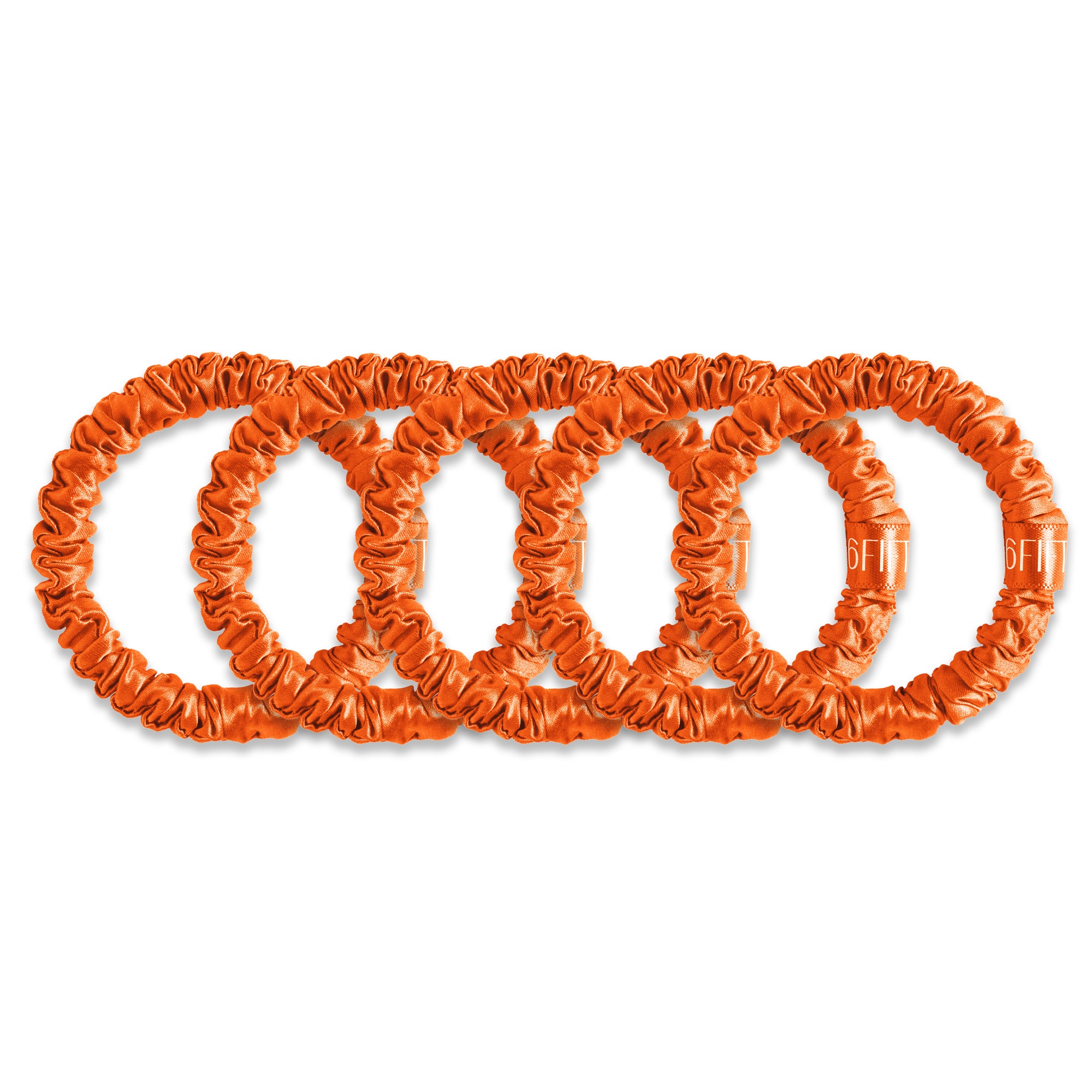 orange | slim silk scrunchies