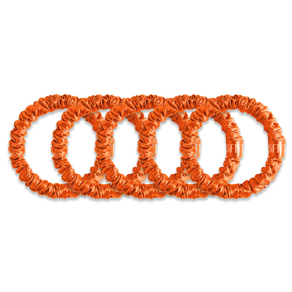 orange | slim silk scrunchies