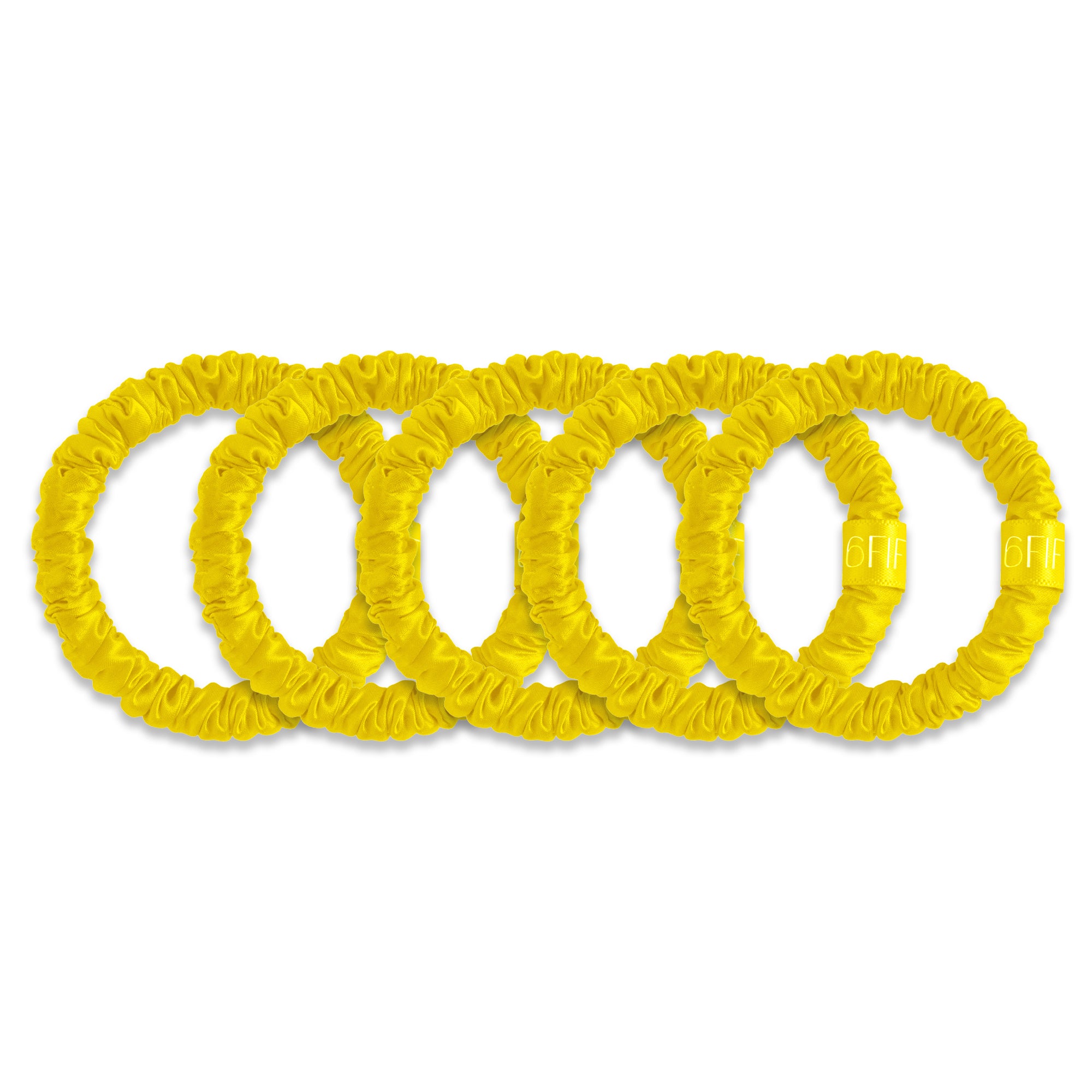 yellow | slim silk scrunchies