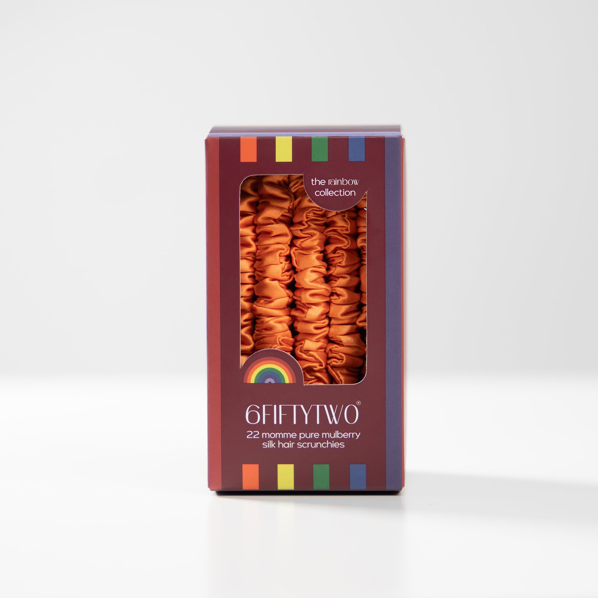 orange | slim silk scrunchies -