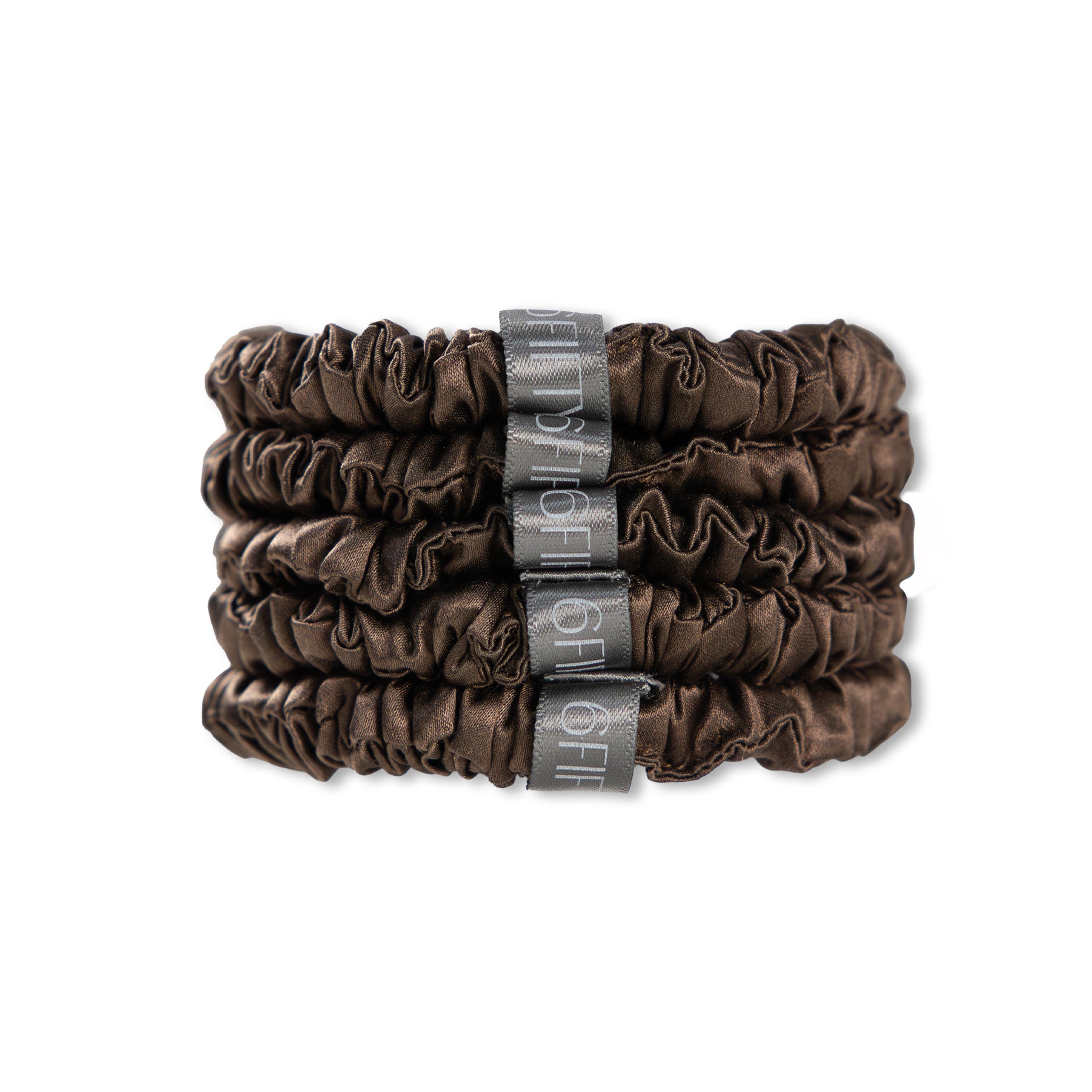 chocolate brown | slim silk scrunchies