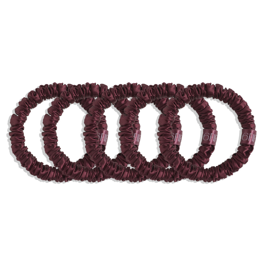 merlot | slim silk scrunchies