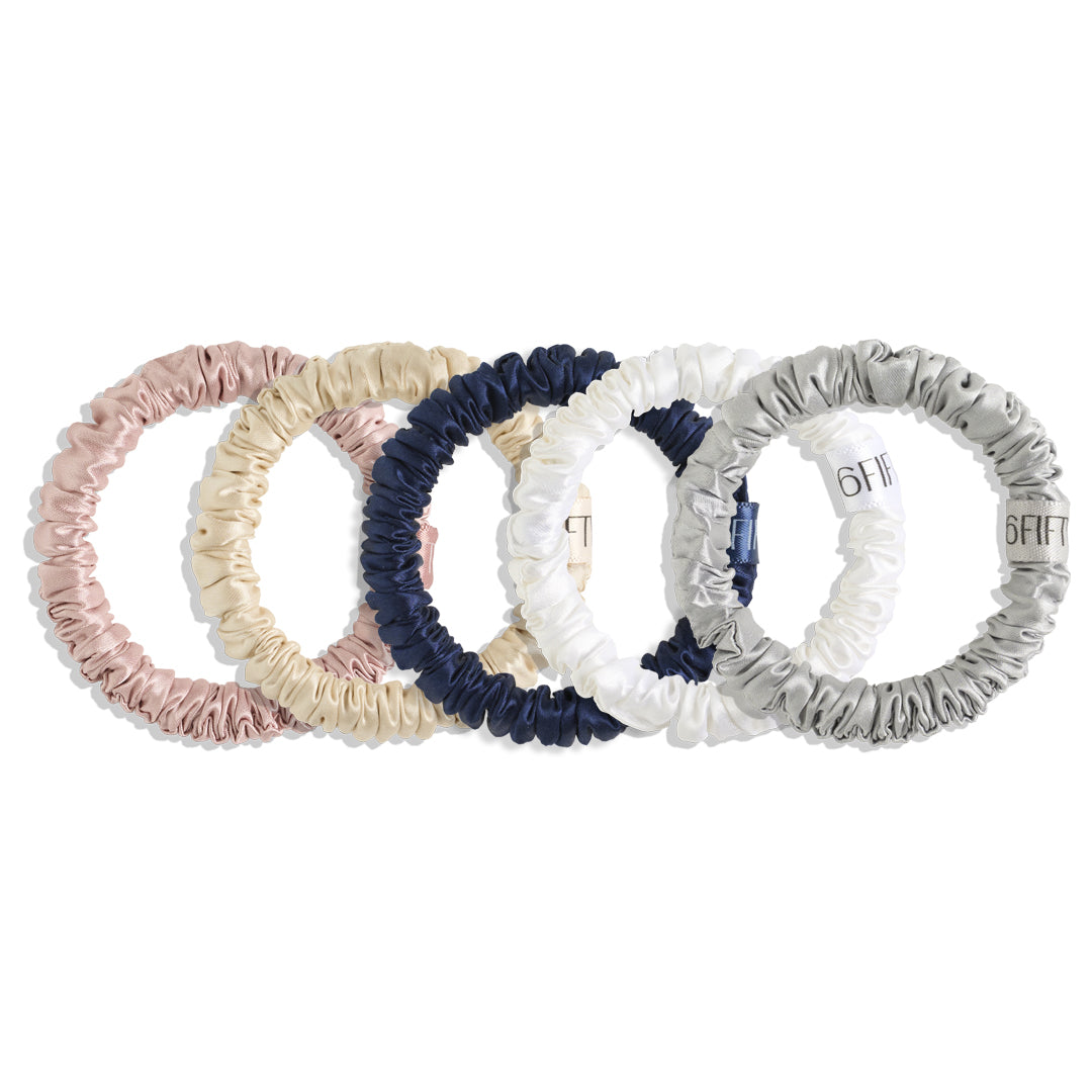 Slim Silk Scrunchies | Mix & Match x5