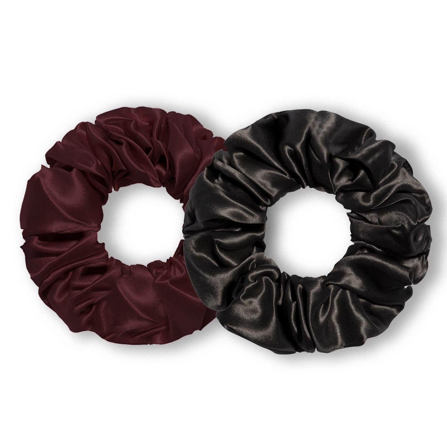 merlot&black | classic silk scrunchies