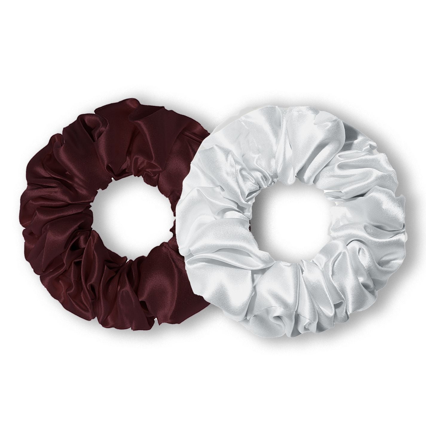 merlot&snowy | classic silk scrunchies