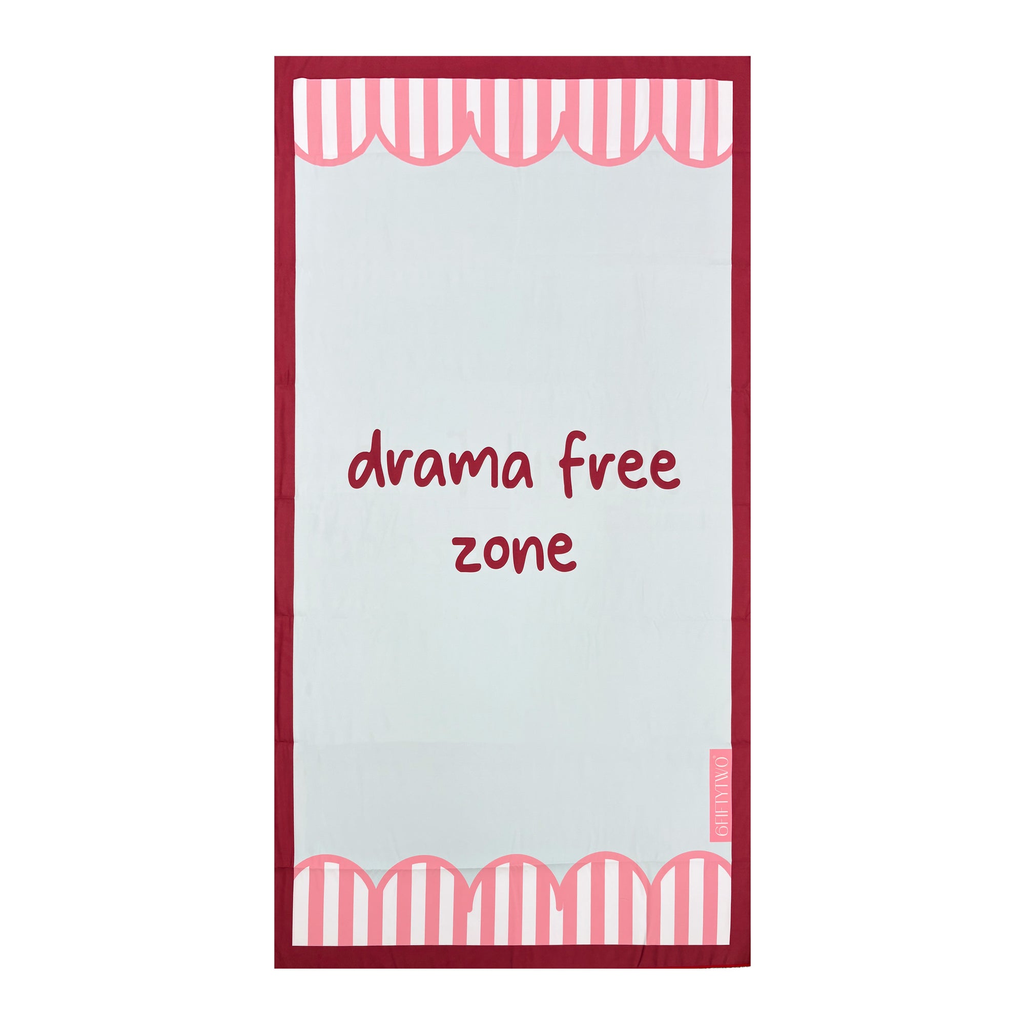 drama free zone | the statement collection beach towel